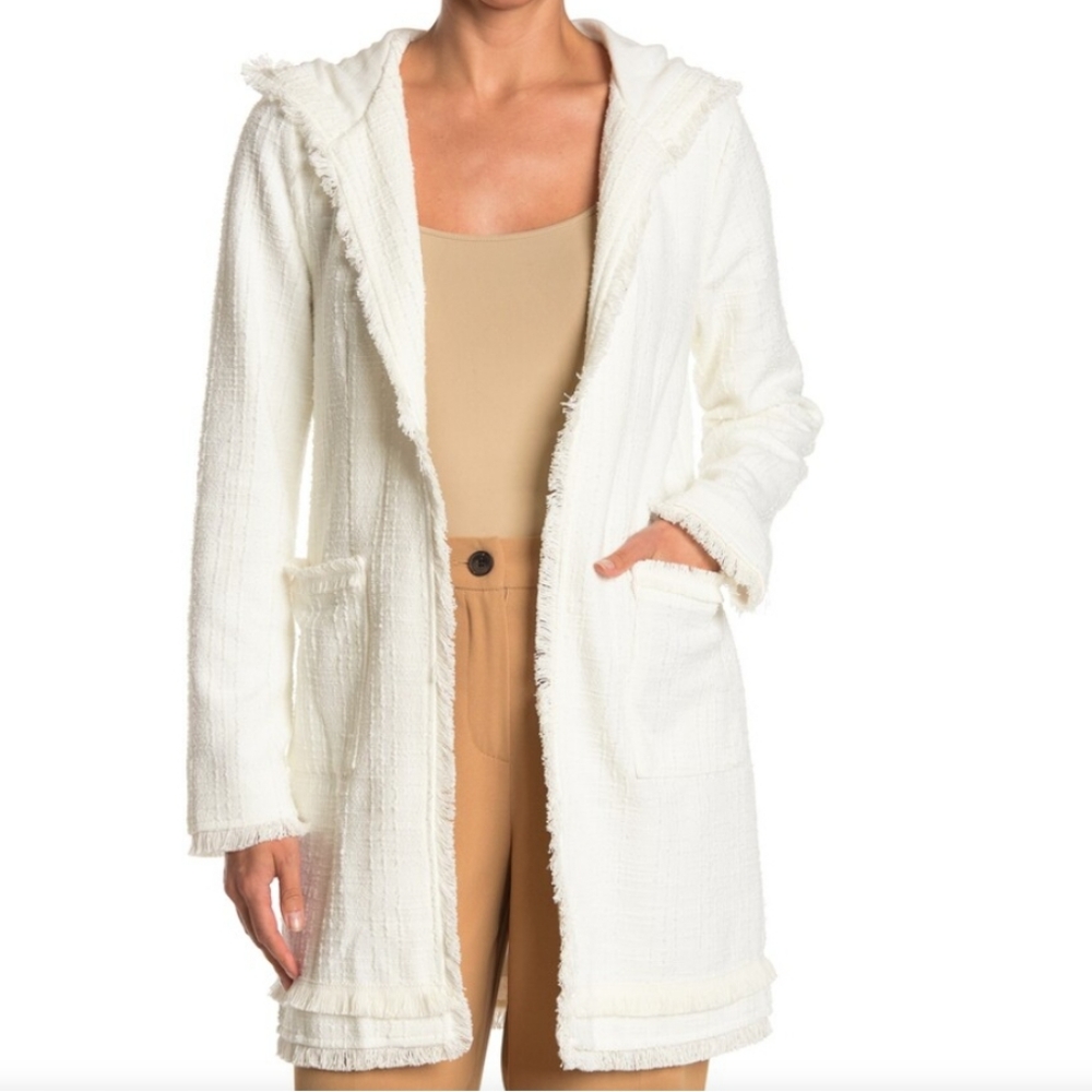 NWOT Laundry by Shelli Segal Hooded Boucle Jacket Size Small